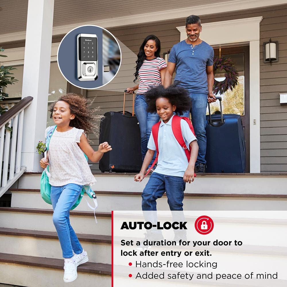Kwikset HALO Polished Chrome Touchscreen WiFi Keypad Electronic Single-Cylinder Smart Lock Deadbolt featuring SmartKey Security