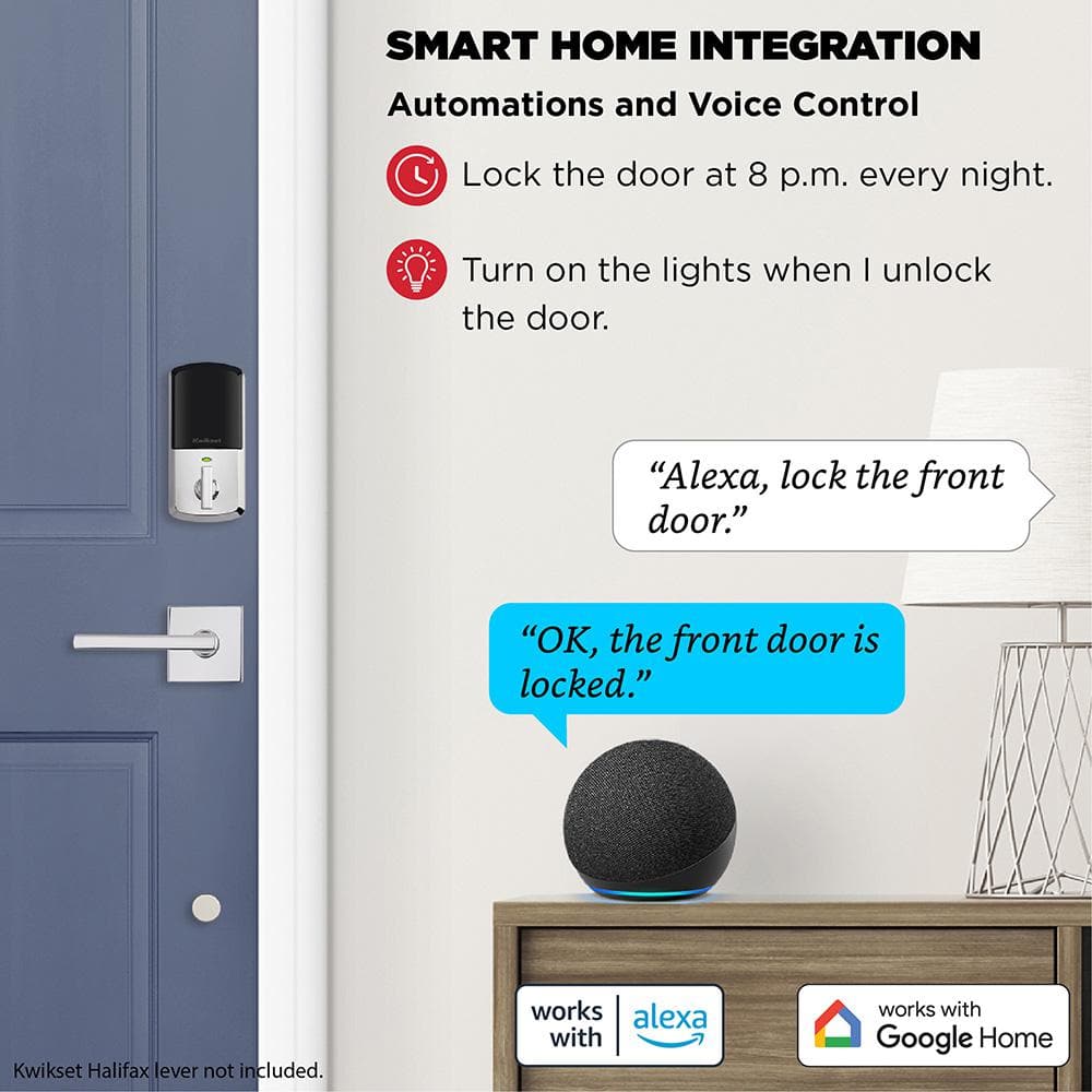 Kwikset HALO Polished Chrome Touchscreen WiFi Keypad Electronic Single-Cylinder Smart Lock Deadbolt featuring SmartKey Security