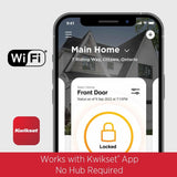 Kwikset HALO Matte Black Touchscreen Wifi Electronic Single-Cylinder Smart Lock Deadbolt W/Halifax Square Lever Combo Pack