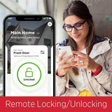 Kwikset HALO Matte Black Touchscreen Wifi Electronic Single-Cylinder Smart Lock Deadbolt W/Halifax Square Lever Combo Pack