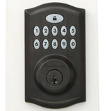 Kwikset SmartCode 913 Touchpad Electronic Deadbolt with Avalon Handleset and Tustin Lever, Venetian Bronze