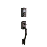Kwikset SmartCode 913 Touchpad Electronic Deadbolt with Avalon Handleset and Tustin Lever, Venetian Bronze