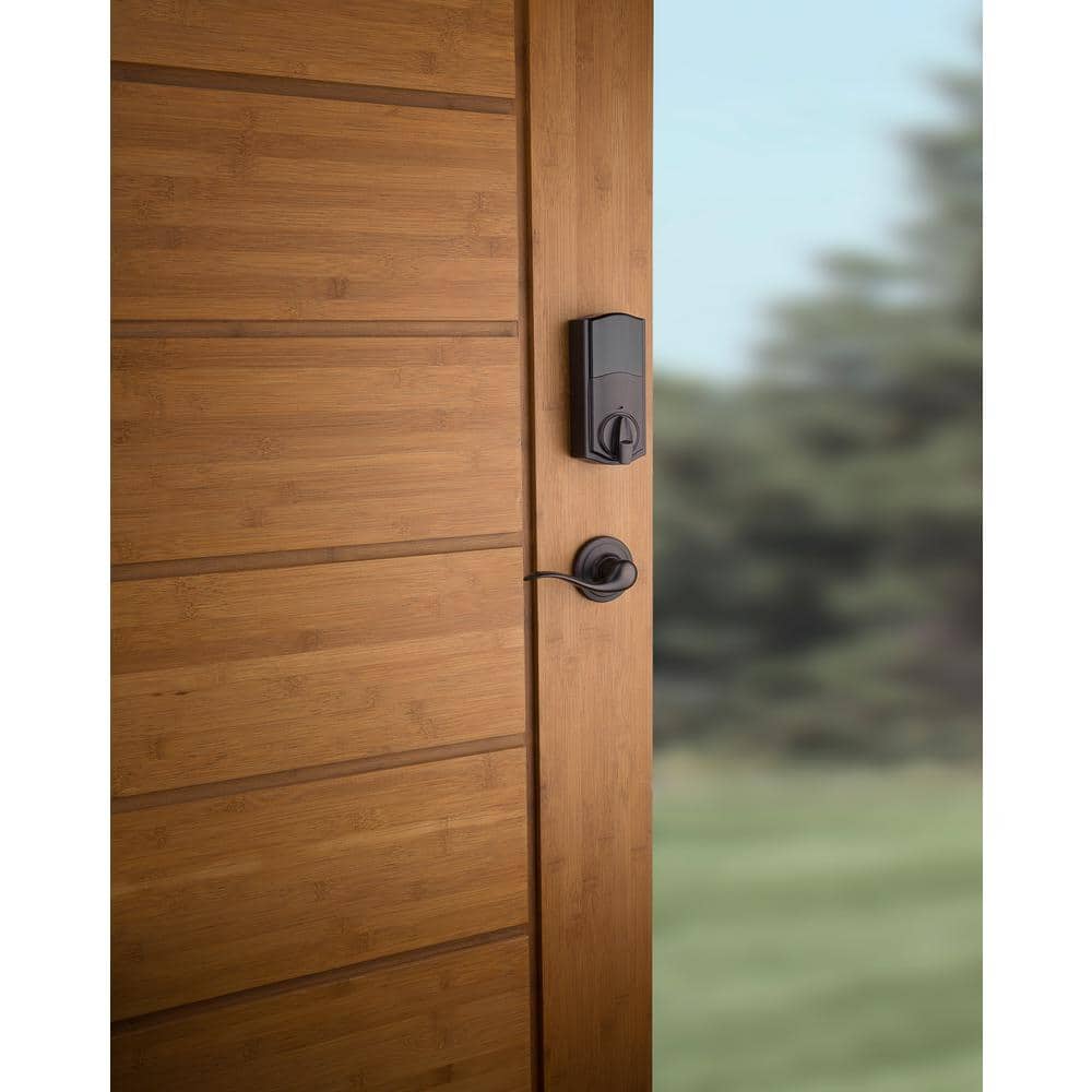 Kwikset SmartCode 913 Touchpad Electronic Deadbolt with Avalon Handleset and Tustin Lever, Venetian Bronze
