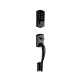 Kwikset SmartCode 915 Touchscreen Venetian Bronze Single Cylinder Electronic Deadbolt with Avalon Handleset and Tustin Lever
