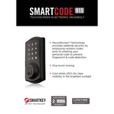 Kwikset SmartCode 915 Touchscreen Venetian Bronze Single Cylinder Electronic Deadbolt with Avalon Handleset and Tustin Lever