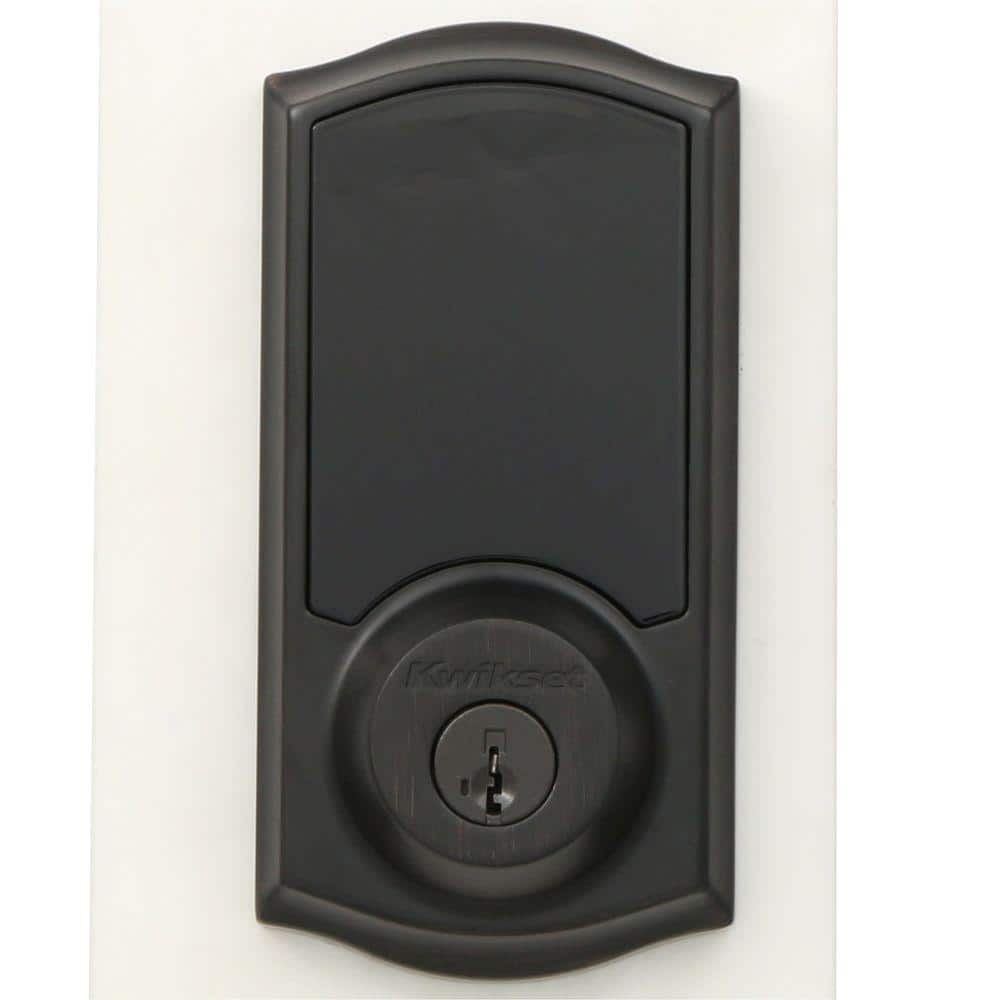 Kwikset SmartCode 915 Touchscreen Venetian Bronze Single Cylinder Electronic Deadbolt with Avalon Handleset and Tustin Lever