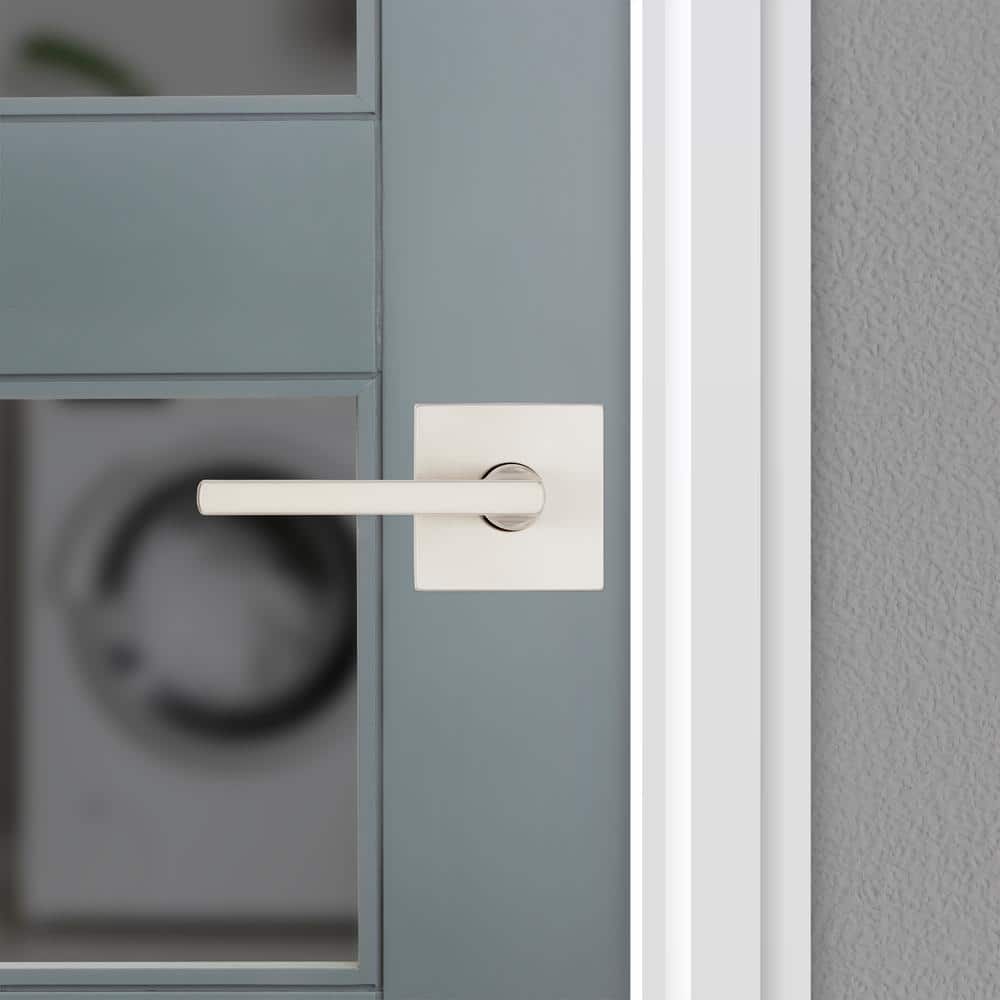 Kwikset SmartCode 270 Touchpad Electronic Deadbolt with Halifax Square Satin Nickel Hall/Closet Door Handle Combo Pack