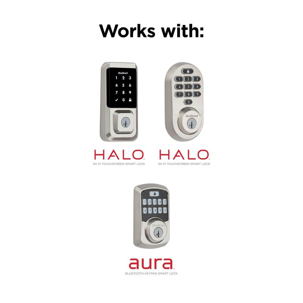 Kwikset Halo Satin Nickel Electronic Smart Lock Deadbolt Feat SmartKey Security Touchscreen and WiFi and San Clemente Handleset