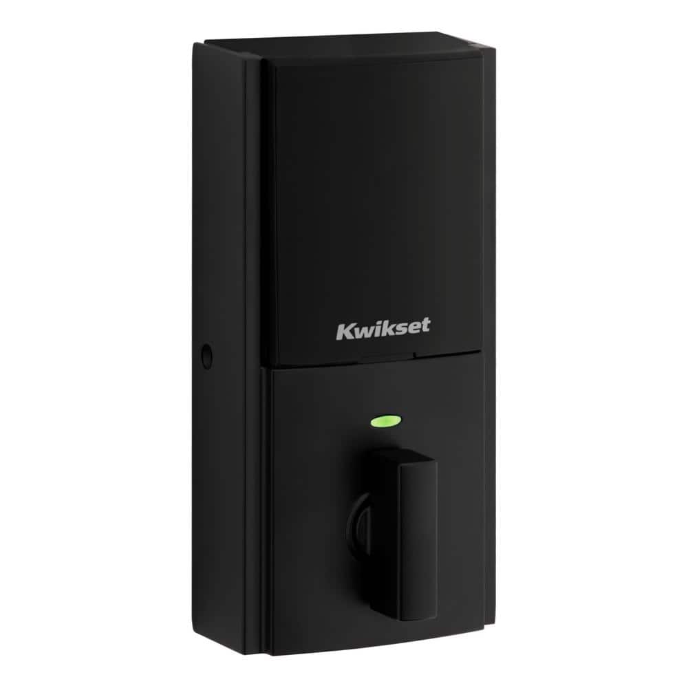 Kwikset Halo Touch Smart Lock with Halifax Lever, Matte Black – Fingerprint Wi‑Fi Electronic Deadbolt with SmartKey Security