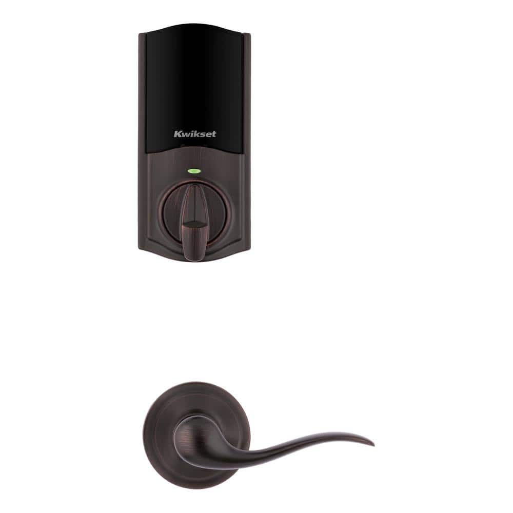 Kwikset Halo Touch Venetian Bronze Traditional Fingerprint Wi‑Fi Smart Lock Deadbolt with SmartKey Security and Tustin Lever