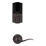Kwikset Halo Touch Venetian Bronze Traditional Fingerprint Wi‑Fi Smart Lock Deadbolt with SmartKey Security and Tustin Lever