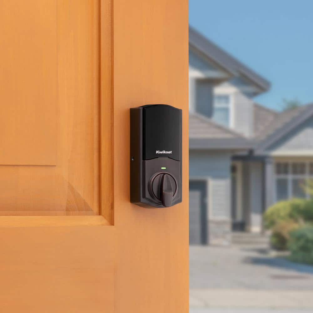 Kwikset Halo Touch Venetian Bronze Traditional Fingerprint Wi‑Fi Smart Lock Deadbolt with SmartKey Security and Tustin Lever