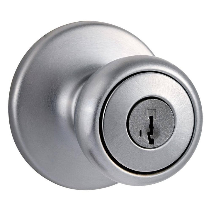 Kwikset Tylo Satin Chrome Keyed Entry Door Knob with SmartKey Security