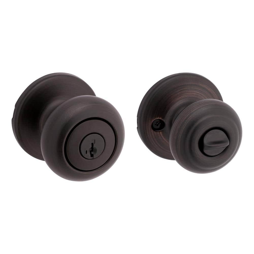 Kwikset Cove Keyed Entry Door Knob, Venetian Bronze, SmartKey Security