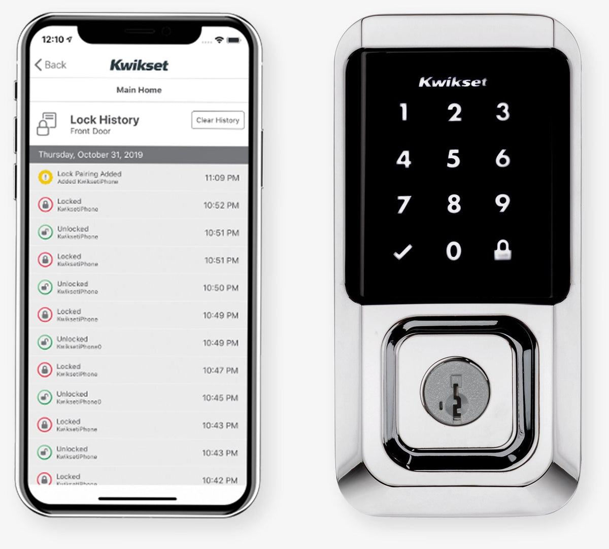 Kwikset HALO Touchscreen Wi-Fi Smart Lock Deadbolt with SmartKey Security – Satin Nickel + San Clemente Handleset
