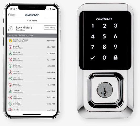 Kwikset HALO Touchscreen Wi-Fi Smart Lock Deadbolt with SmartKey Security – Satin Nickel + San Clemente Handleset