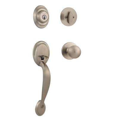 Kwikset 
    Dakota Satin Nickel Single Cylinder Door Handleset with Polo Door Knob Featuring SmartKey Security - Super Arbor