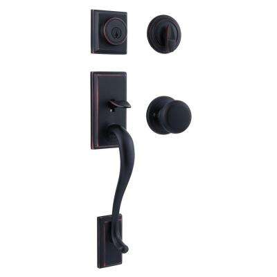Kwikset 
    Hawthorne Venetian Bronze Single Cylinder Door Handleset with Juno Door Knob Featuring SmartKey Security - Super Arbor