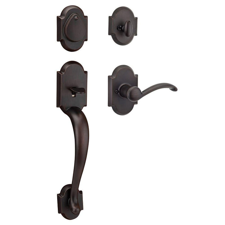 Kwikset Austin Venetian Bronze SmartKey Single-Cylinder Deadbolt Keyed Entry Door Handleset, Austin Lever