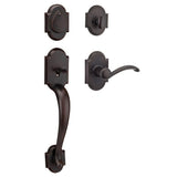 Kwikset Austin Venetian Bronze Single Cylinder Door Handleset with Austin Entry Door Lever Featuring SmartKey Security