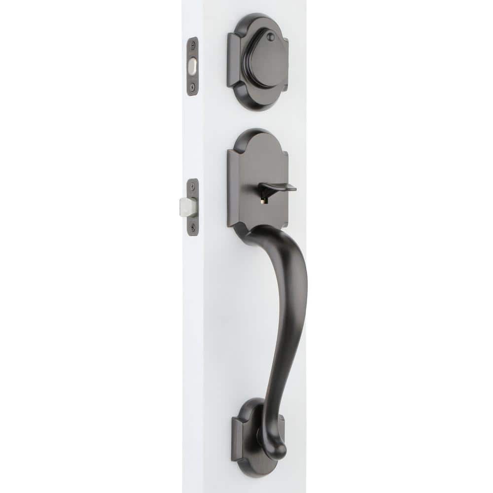 Kwikset Austin Venetian Bronze SmartKey Single-Cylinder Deadbolt Keyed Entry Door Handleset, Austin Lever