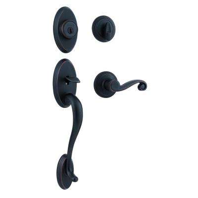 Kwikset 
    Shelburne Venetian Bronze Single Cylinder Door Handleset with Lido Door Lever Featuring SmartKey Security - Super Arbor