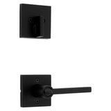 Kwikset Vancouver Matte Black Keyed Entry Door Handleset w/ Halifax Entry Lever Combo Project Pack Featuring SmartKey Security