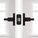 Kwikset Halifax Square Matte Black Passage Hall/Closet Door Lever (4-Pack)