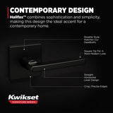 Kwikset Halifax Square Matte Black Passage Hall/Closet Door Lever