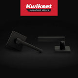 Kwikset Halifax Square Matte Black Passage Hall/Closet Door Lever