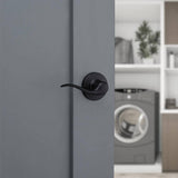 Kwikset Tustin Matte Black Passage Hall/Closet Door Handle with Microban Antimicrobial Technology