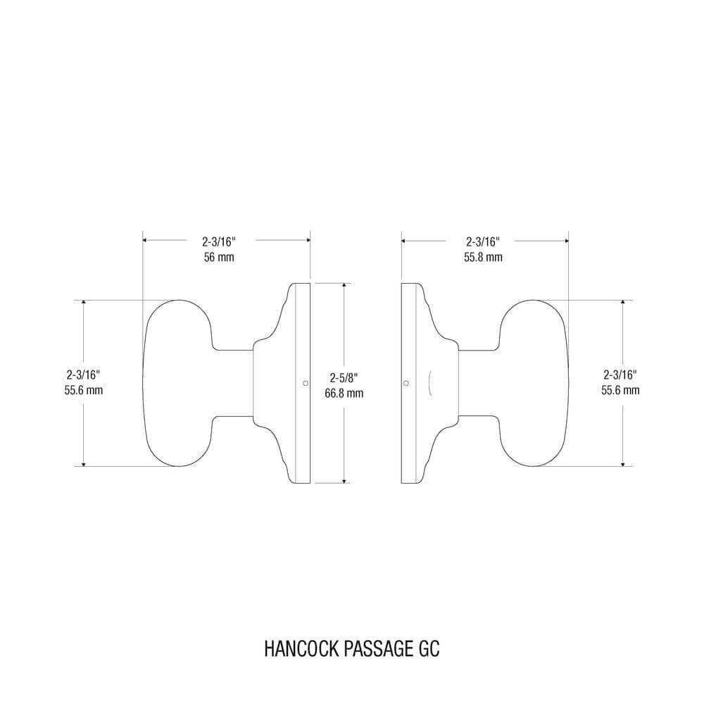 Kwikset Hancock Polished Chrome Passage Hall/Closet Door Knob