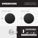 Pismo Round Matte Black Hall/Closet Door Knob Featuring Microban Antimicrobial Technology