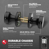 Pismo Round Matte Black Hall/Closet Door Knob Featuring Microban Antimicrobial Technology