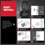 Pismo Round Matte Black Hall/Closet Door Knob Featuring Microban Antimicrobial Technology