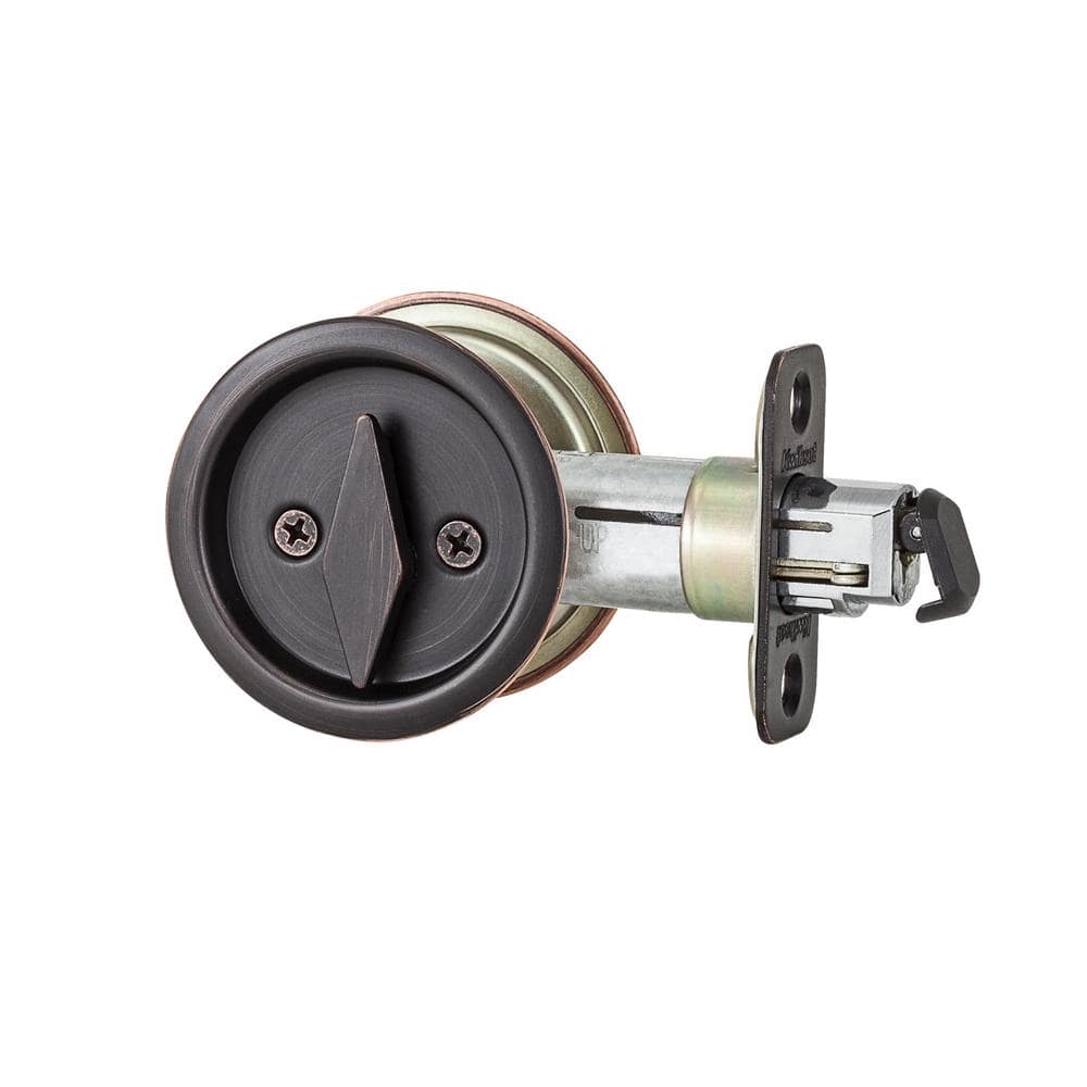 Kwikset 335 Privacy Venetian Bronze Round Pocket Door Lock
