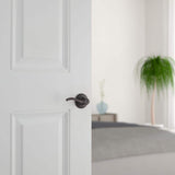 Kwikset Balboa Venetian Bronze Privacy Door Handle with Lock for Bedroom or Bathroom featuring Microban Technology (4-Pack)