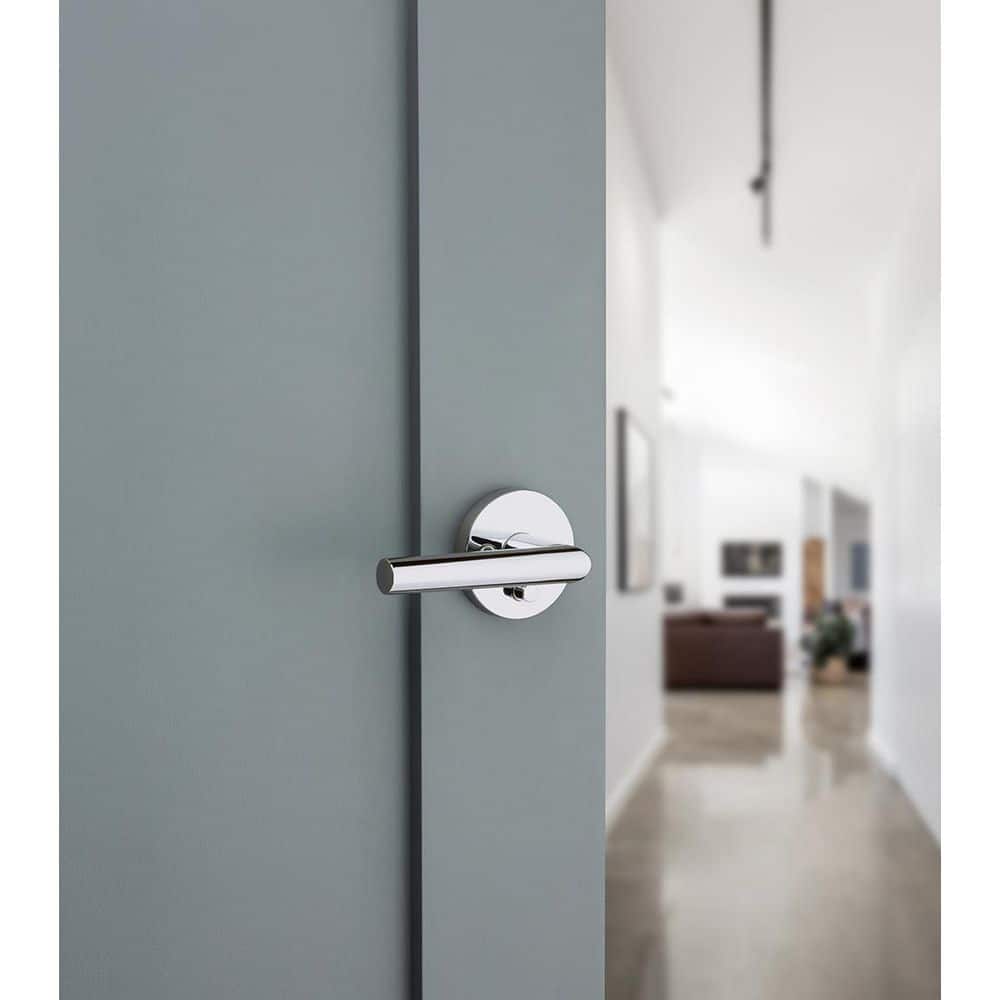 Kwikset Milan Polished Chrome Privacy Bed/Bath Door Lever, Round Rose