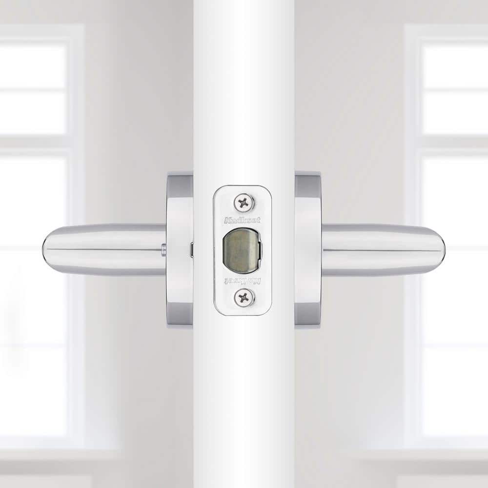 Kwikset Milan Polished Chrome Privacy Bed/Bath Door Lever, Round Rose