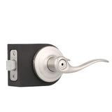 Kwikset Tustin Satin Nickel Privacy Bed/Bath Door Handle (4-Pack) with Lock