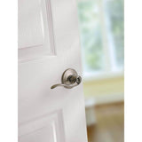 Kwikset Tustin Satin Nickel Privacy Bed/Bath Door Handle (4-Pack) with Lock