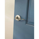 Kwikset Tustin Satin Nickel Privacy Bed/Bath Door Handle (4-Pack) with Lock