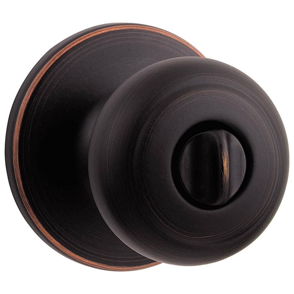 Kwikset Cove Venetian Bronze Privacy Bed/Bath Door Knob with Lock