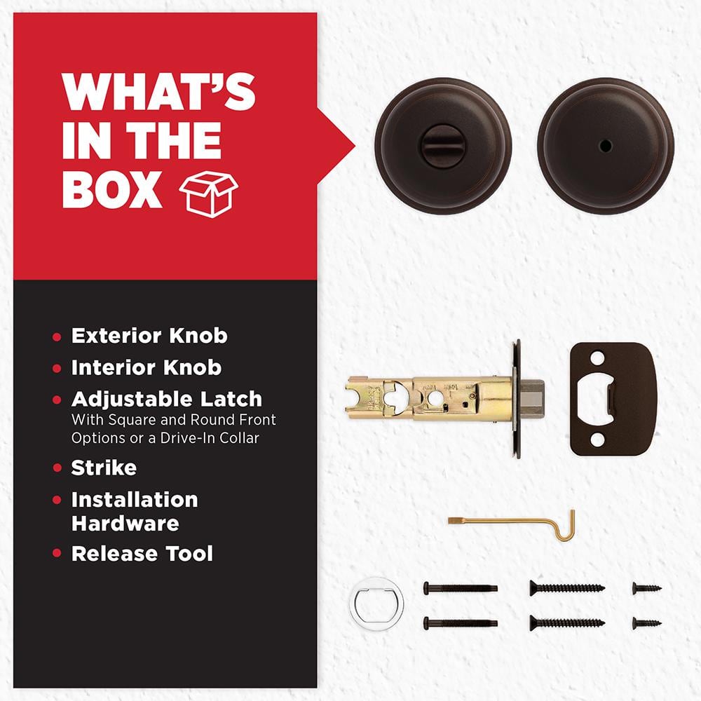 Kwikset Juno Venetian Bronze Privacy Lockset, ANSI/BHMA Grade 2, Fits 1-3/4 in. Doors