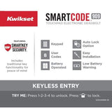 Kwikset Z-Wave SmartCode Satin Nickel Single Cylinder Electronic Deadbolt with Tustin Hall/Closet Lever