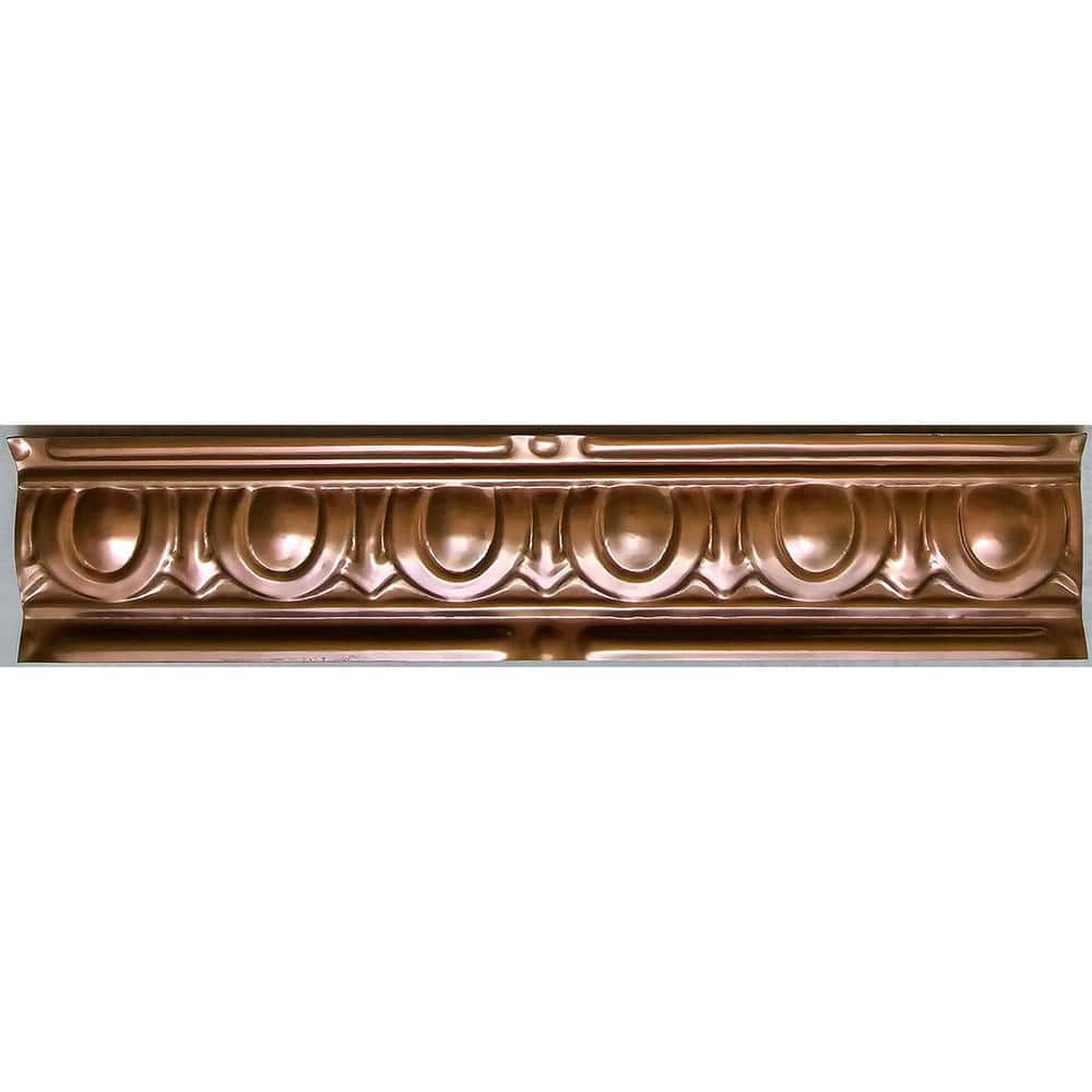 FROM PLAIN TO BEAUTIFUL IN HOURS Puffy Arches 0.012 in. x 2.56 in. x 48 in. Metal Bed Moulding Nail-Up Tin Cornice in Lacquered Steel (24 in. ft./Pack)