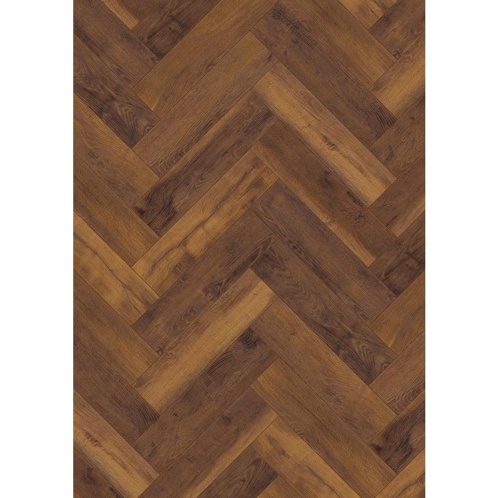 Krono Original Laguna Oak Herringbone 8mm T x 4.96 in. W Water Resistant Laminate Wood Flooring (9.40 sq. ft./Case)