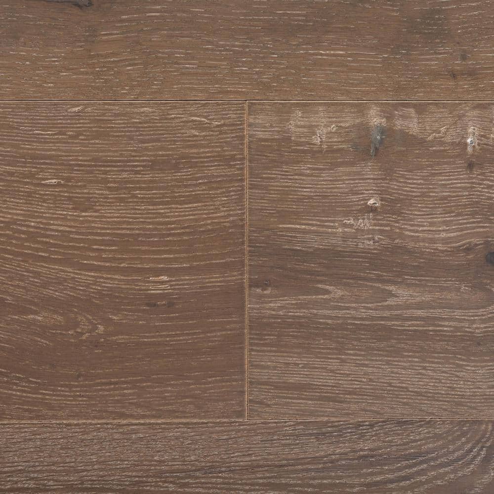 NATU Latte Brushed French Oak 3/8 in. T x 7.5 in. W Click Lock Wire Brushed Engineered Hardwood Flooring (19.4 sq.ft./case)