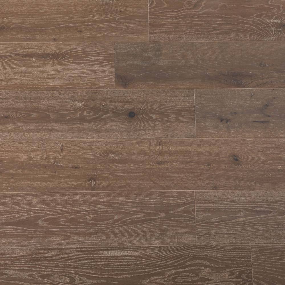 NATU Latte Brushed French Oak 3/8 in. T x 7.5 in. W Click Lock Wire Brushed Engineered Hardwood Flooring (19.4 sq.ft./case)