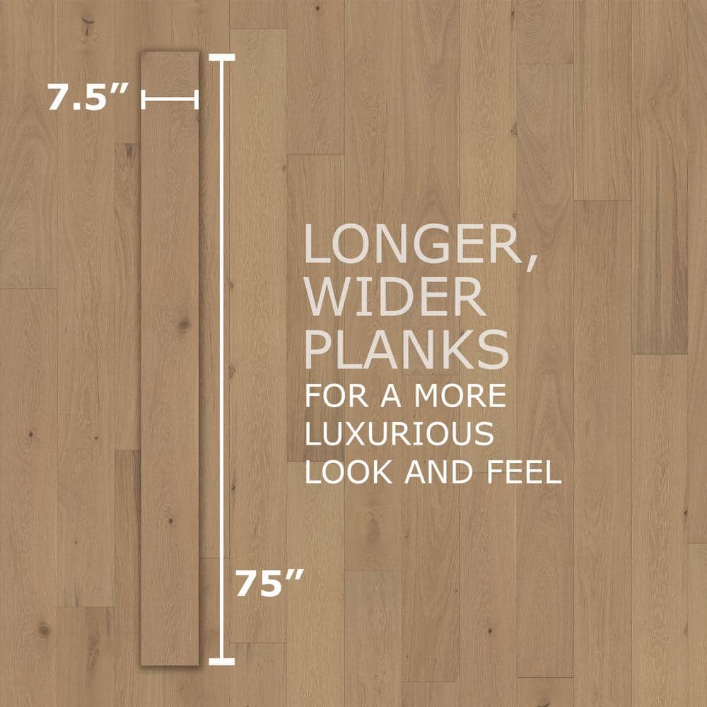 ASPEN FLOORING Lebanon White Oak 3/8 in. T x 7.5 in. W Tongue and Groove Wire Brushed Engineered Hardwood Flooring (39.06 sqft/case)